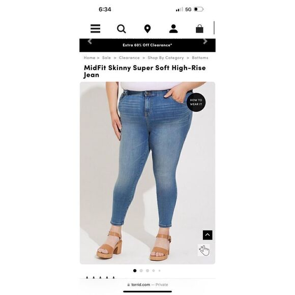 Torrid 16r midrise super skinny blue jean/denim jegging legging nwt - Picture 4 of 7